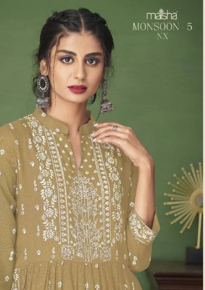 Monsoon Vol 5 Nx By Maisha Fancy Rayon Kurti With Palazzo Collection